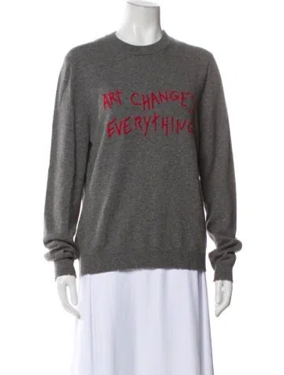 Pre-owned Zadig & Voltaire Cashmere Graphic Print Sweater In Gray