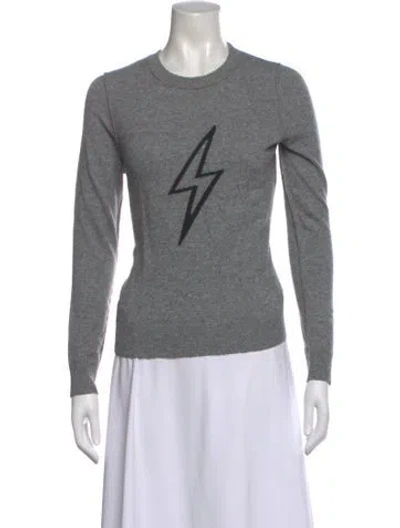 Pre-owned Zadig & Voltaire Cashmere Graphic Print Sweater In Gray