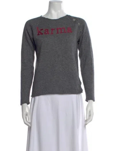 Pre-owned Zadig & Voltaire Cashmere Graphic Print Sweater In Gray