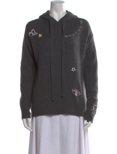 Pre-owned Zadig & Voltaire Cashmere Graphic Print Sweater In Gray