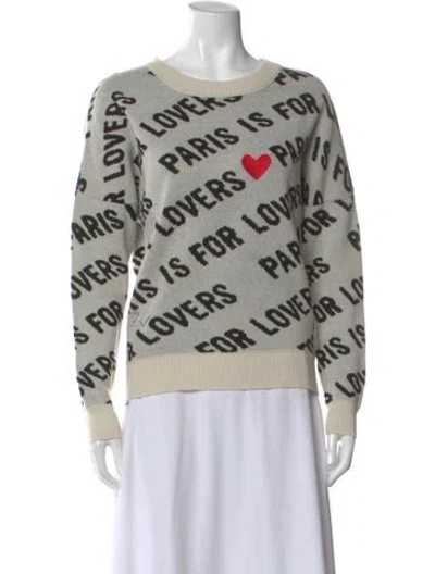 Pre-owned Zadig & Voltaire Cashmere Graphic Print Sweater In Gray