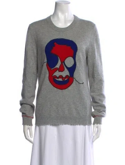 Pre-owned Zadig & Voltaire Cashmere Graphic Print Sweater In Gray