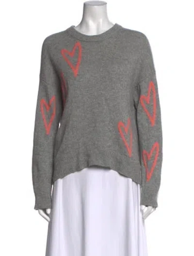 Pre-owned Zadig & Voltaire Cashmere Graphic Print Sweater In Gray