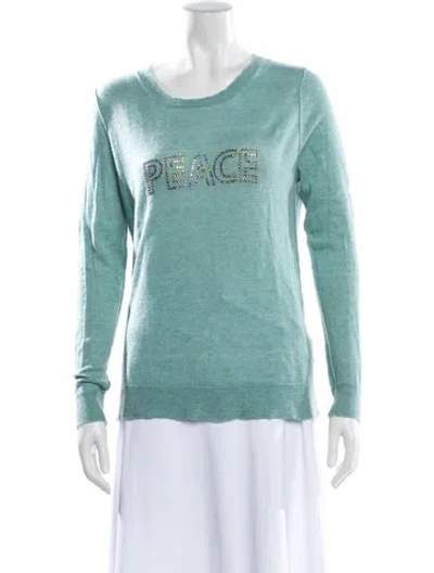 Pre-owned Zadig & Voltaire Cashmere Graphic Print Sweater In Green