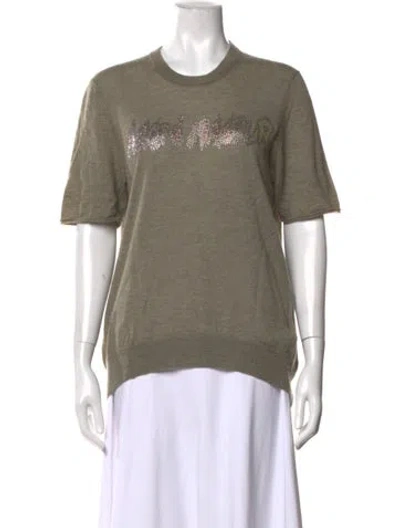 Pre-owned Zadig & Voltaire Cashmere Graphic Print Sweater In Green