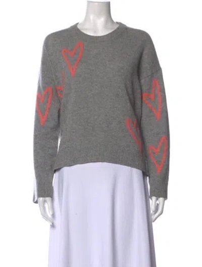 Pre-owned Zadig & Voltaire Cashmere Graphic Print Sweater In Grey