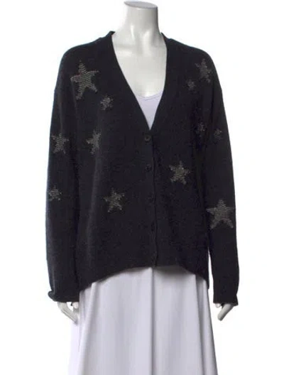 Pre-owned Zadig & Voltaire Cashmere Graphic Print Sweater In Grey