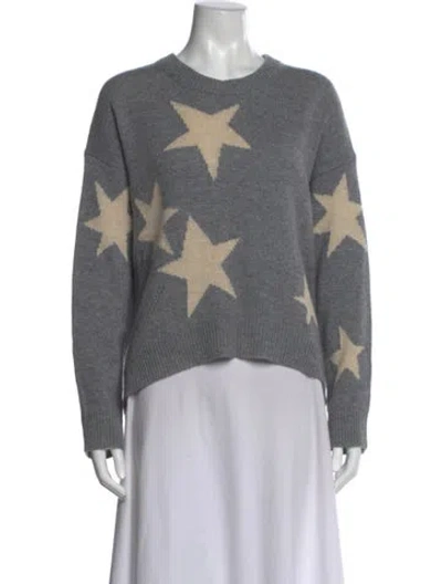 Pre-owned Zadig & Voltaire Cashmere Graphic Print Sweater In Grey