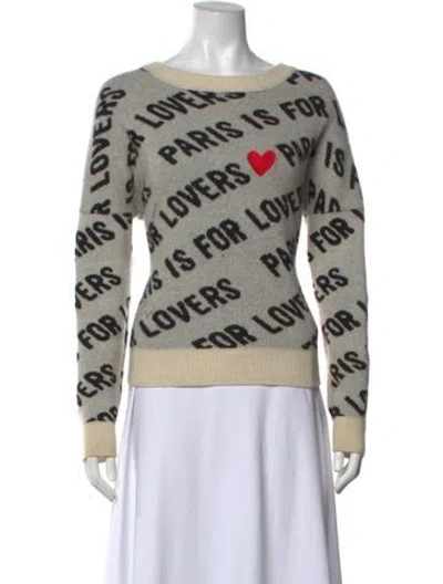 Pre-owned Zadig & Voltaire Cashmere Graphic Print Sweater In Grey