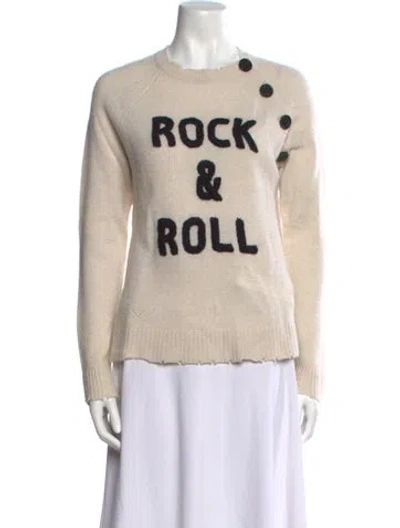Pre-owned Zadig & Voltaire Cashmere Graphic Print Sweater In Neutral