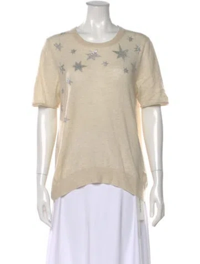 Pre-owned Zadig & Voltaire Cashmere Graphic Print Sweater In Neutral