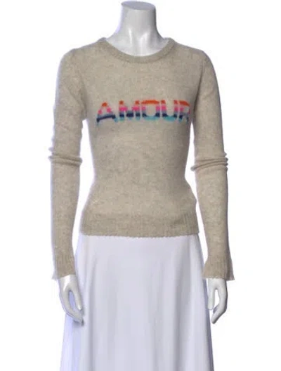 Pre-owned Zadig & Voltaire Cashmere Graphic Print Sweater In Neutral
