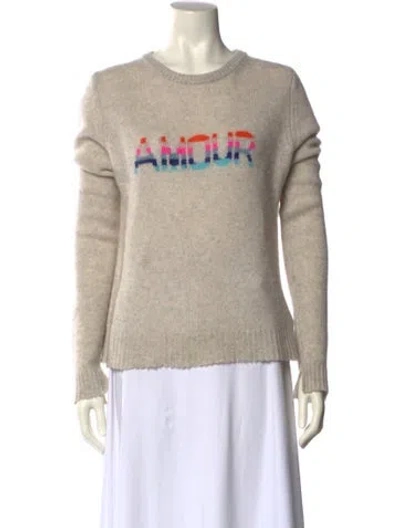 Pre-owned Zadig & Voltaire Cashmere Graphic Print Sweater In Neutral