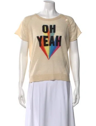 Pre-owned Zadig & Voltaire Cashmere Graphic Print Sweater In Neutral