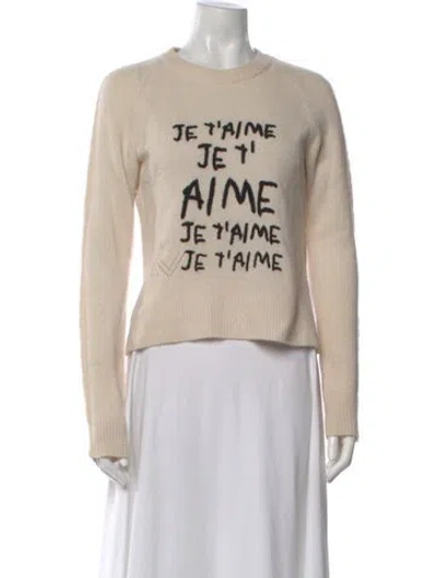 Pre-owned Zadig & Voltaire Cashmere Graphic Print Sweater In Neutral