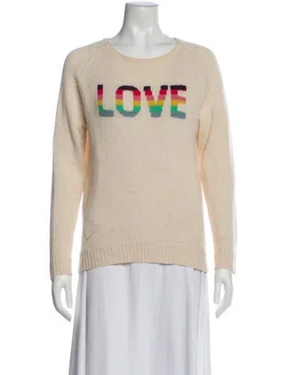 Pre-owned Zadig & Voltaire Cashmere Graphic Print Sweater In Neutral
