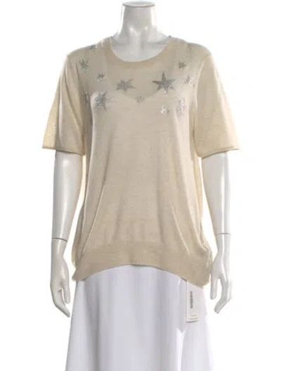 Pre-owned Zadig & Voltaire Cashmere Graphic Print Sweater In Neutral