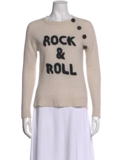 Pre-owned Zadig & Voltaire Cashmere Graphic Print Sweater In Neutral