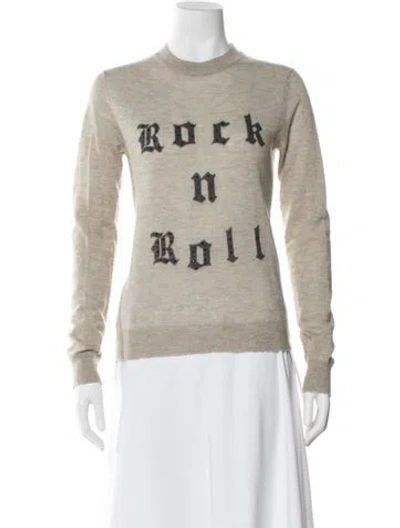 Pre-owned Zadig & Voltaire Cashmere Graphic Print Sweater In Neutral