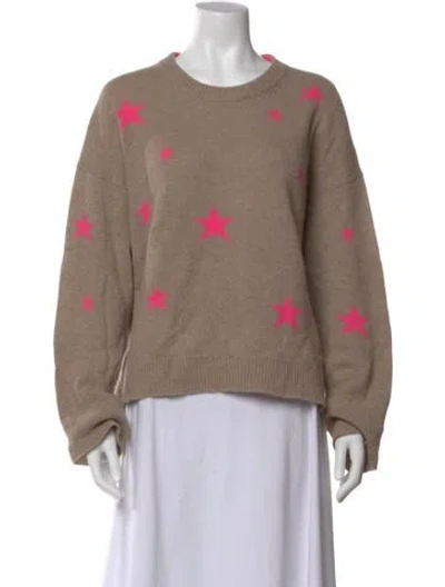Pre-owned Zadig & Voltaire Cashmere Graphic Print Sweater In Neutral