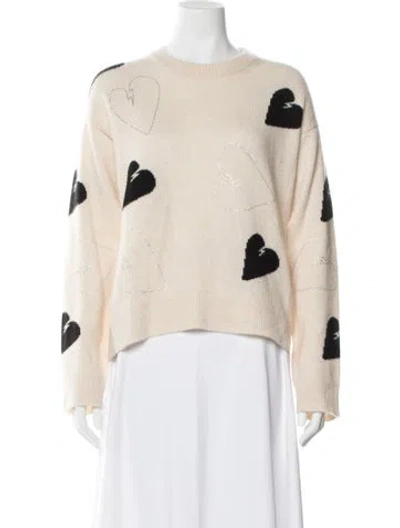 Pre-owned Zadig & Voltaire Cashmere Graphic Print Sweater In Neutral
