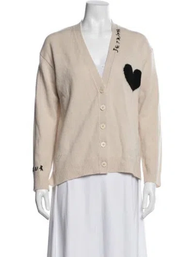 Pre-owned Zadig & Voltaire Cashmere Graphic Print Sweater In Neutral