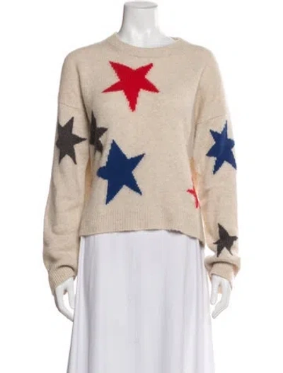 Pre-owned Zadig & Voltaire Cashmere Graphic Print Sweater In Neutral