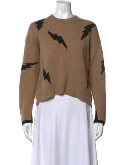 Pre-owned Zadig & Voltaire Cashmere Graphic Print Sweater In Neutral