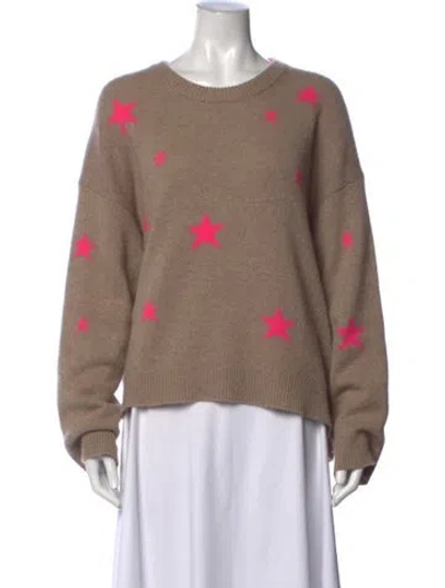 Pre-owned Zadig & Voltaire Cashmere Graphic Print Sweater In Neutral