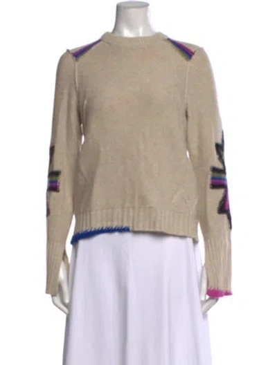 Pre-owned Zadig & Voltaire Cashmere Graphic Print Sweater In Neutral