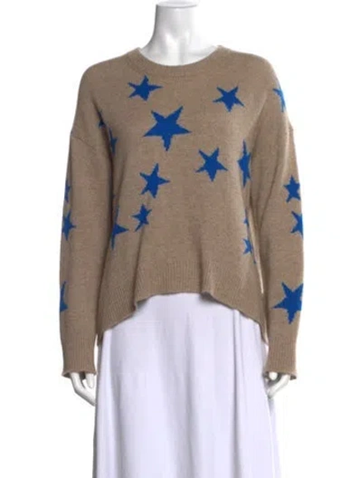 Pre-owned Zadig & Voltaire Cashmere Graphic Print Sweater In Neutrals