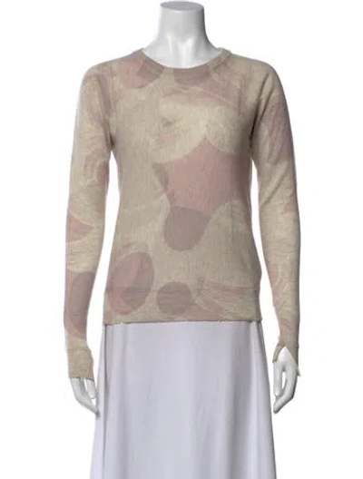 Pre-owned Zadig & Voltaire Cashmere Graphic Print Sweater In Neutrals