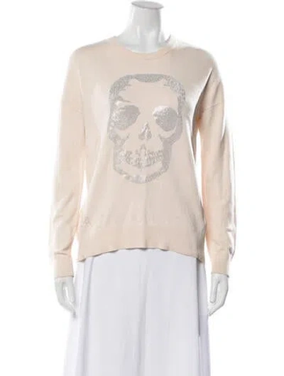 Pre-owned Zadig & Voltaire Cashmere Graphic Print Sweater In Neutrals
