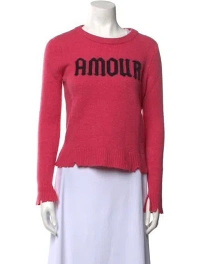 Pre-owned Zadig & Voltaire Cashmere Graphic Print Sweater In Pink