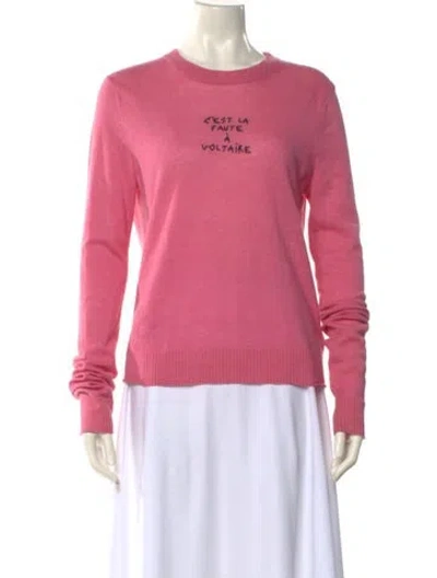 Pre-owned Zadig & Voltaire Cashmere Graphic Print Sweater In Pink