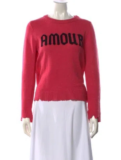 Pre-owned Zadig & Voltaire Cashmere Graphic Print Sweater In Pink
