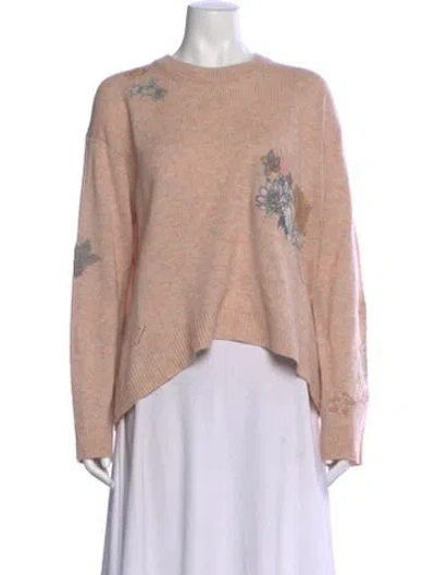 Pre-owned Zadig & Voltaire Cashmere Graphic Print Sweater In Pink