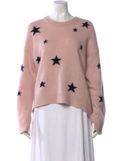 Pre-owned Zadig & Voltaire Cashmere Graphic Print Sweater In Pink