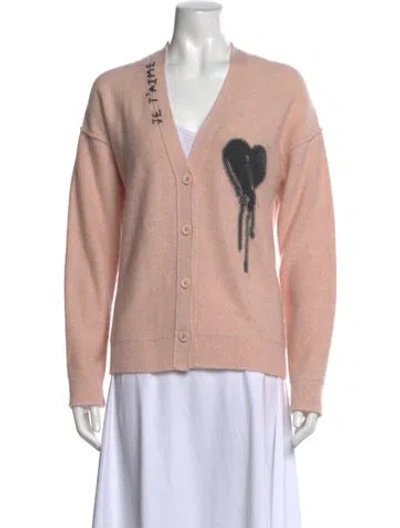 Pre-owned Zadig & Voltaire Cashmere Graphic Print Sweater In Pink