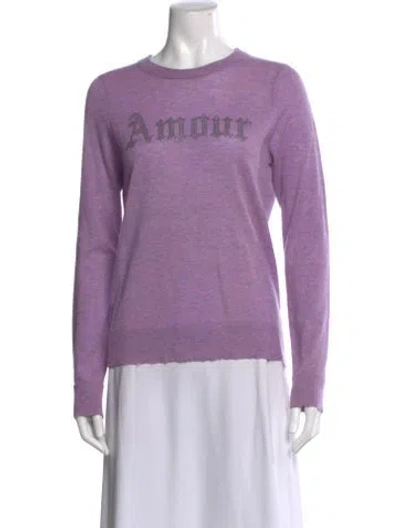 Pre-owned Zadig & Voltaire Cashmere Graphic Print Sweater In Purple