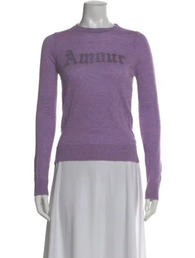 Pre-owned Zadig & Voltaire Cashmere Graphic Print Sweater In Purple