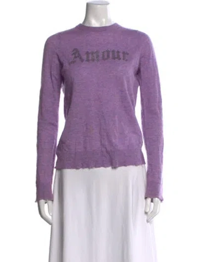 Pre-owned Zadig & Voltaire Cashmere Graphic Print Sweater In Purple
