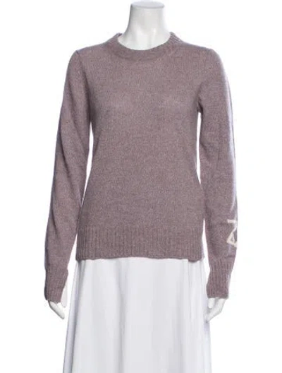 Pre-owned Zadig & Voltaire Cashmere Graphic Print Sweater In Purple