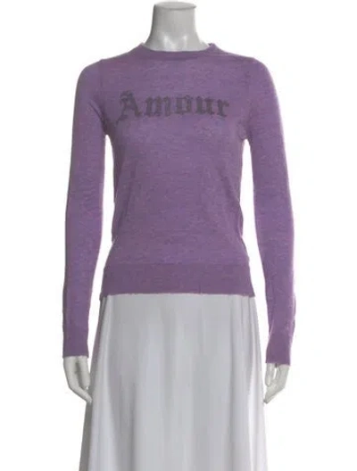 Pre-owned Zadig & Voltaire Cashmere Graphic Print Sweater In Purple