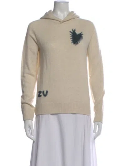 Pre-owned Zadig & Voltaire Cashmere Graphic Print Sweater W/ Tags In Neutral