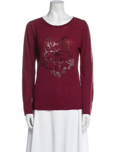 Pre-owned Zadig & Voltaire Cashmere Graphic Print Sweatshirt In Burgundy