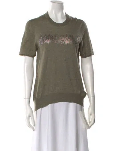 Pre-owned Zadig & Voltaire Cashmere Graphic Print T-shirt In Green
