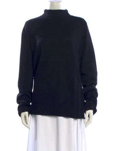 Pre-owned Zadig & Voltaire Cashmere Mock Neck Sweater In Blue