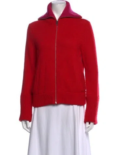 Pre-owned Zadig & Voltaire Cashmere Mock Neck Sweater In Red