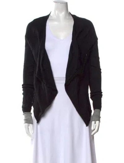 Pre-owned Zadig & Voltaire Cashmere Open Front Sweater In Black